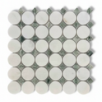 Mineralis Green Mix Circle Marble Polished Mosaic Tile - American Tile Depot