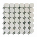 Mineralis Green Mix Circle Marble Polished Mosaic Tile - American Tile Depot