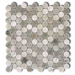 Mineralis Green Mix Penny Round Marble Polished Mosaic Tile - American Tile Depot