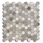 Mineralis Green Mix Penny Round Marble Polished Mosaic Tile - American Tile Depot
