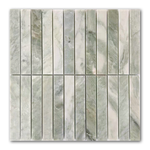 Mineralis Green Mix Stacked Marble Polished Mosaic Tile - American Tile Depot