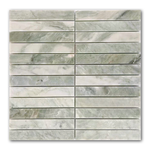 Mineralis Green Mix Stacked Marble Polished Mosaic Tile - American Tile Depot