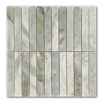 Mineralis Green Mix Stacked Marble Polished Mosaic Tile - American Tile Depot