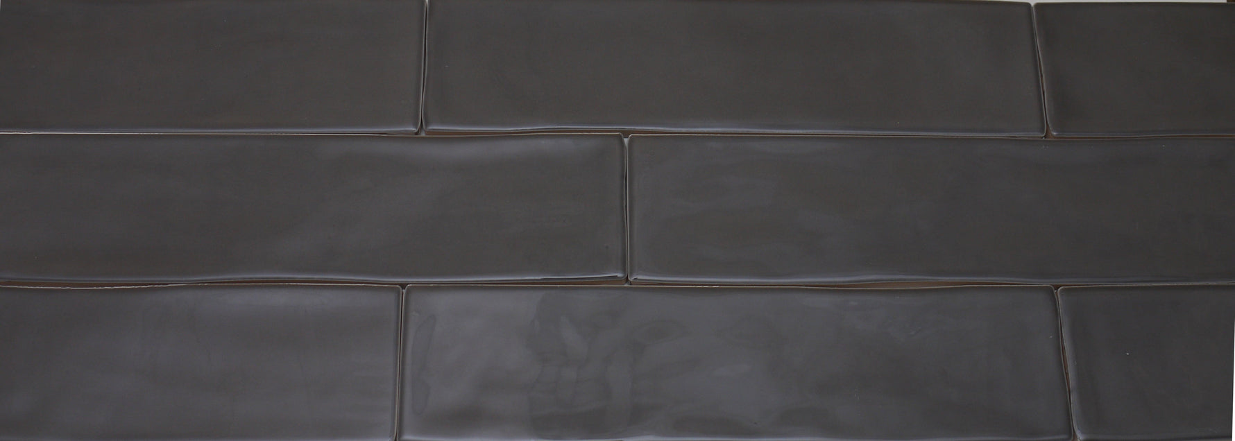 3x12 Bronx Gris Glossy Solid Look Porcelain Tile-American Tile Depot