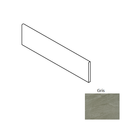 3x12 Safari Gris Matte Travertine Look Porcelain Bullnose Tile