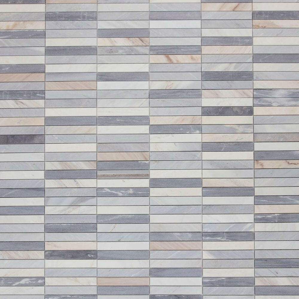 Groove Italian Blue Linear Marble Mosaic Tile Groove Italian Blue Linear Marble Mosaic Tile - American Tile Depot