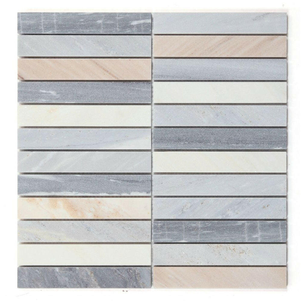 Groove Italian Blue Linear Marble Mosaic Tile Groove Italian Blue Linear Marble Mosaic Tile - American Tile Depot
