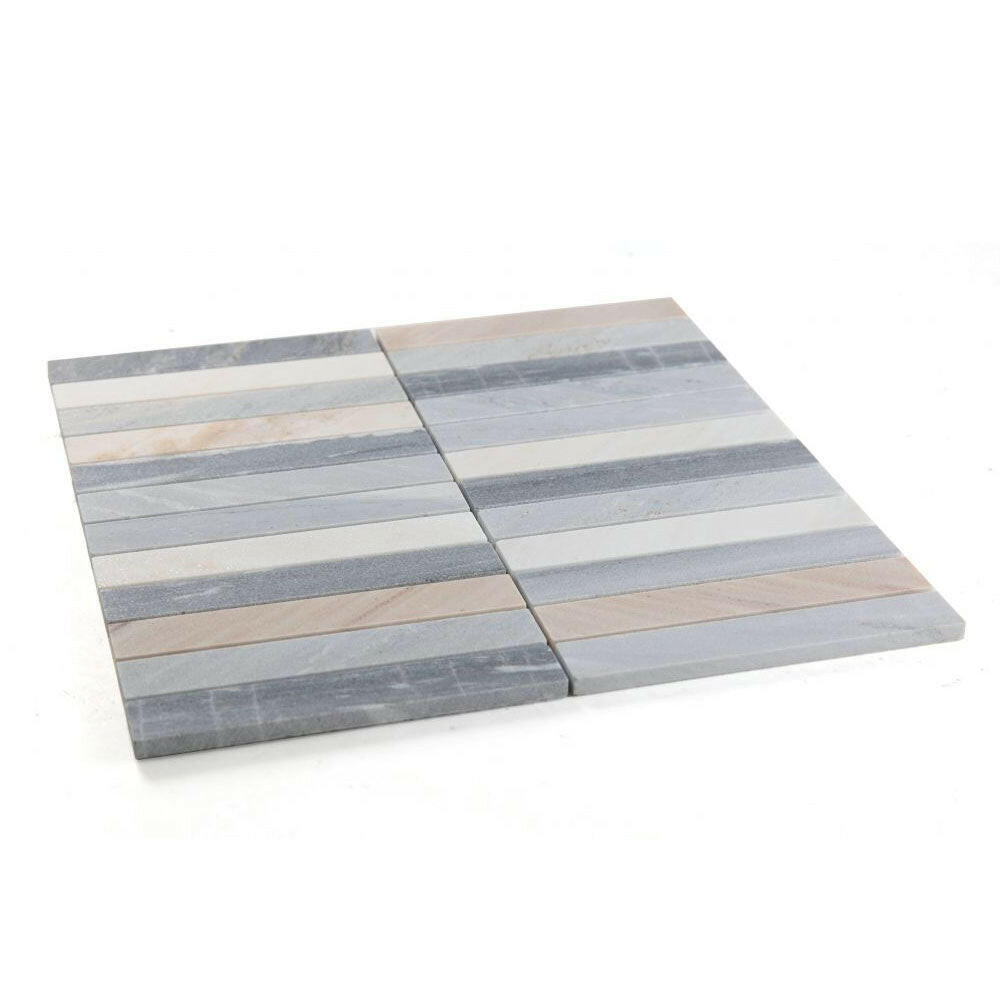 Groove Italian Blue Linear Marble Mosaic Tile Groove Italian Blue Linear Marble Mosaic Tile - American Tile Depot