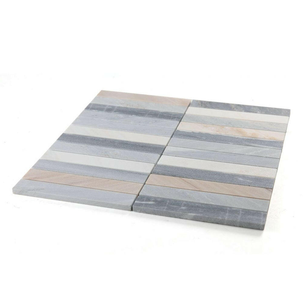 Groove Italian Blue Linear Marble Mosaic Tile Groove Italian Blue Linear Marble Mosaic Tile - American Tile Depot