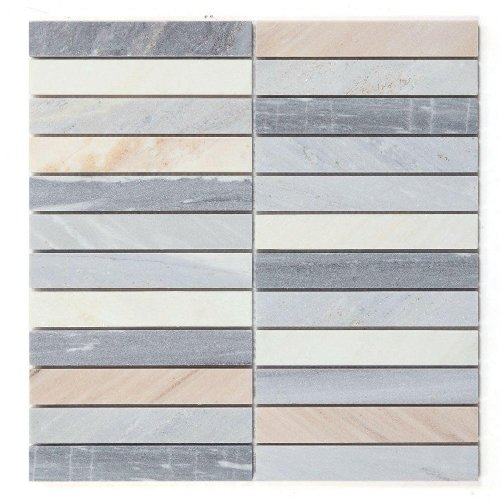 Groove Italian Blue Linear Marble Mosaic Tile Groove Italian Blue Linear Marble Mosaic Tile - American Tile Depot