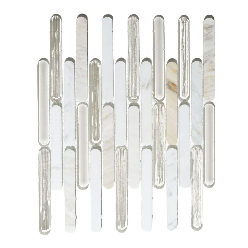 Grove Calacatta Gold Linear Glass Mosaic Wall Tile Grove Calacatta Gold Linear Glass Mosaic Wall Tile - American Tile Depot