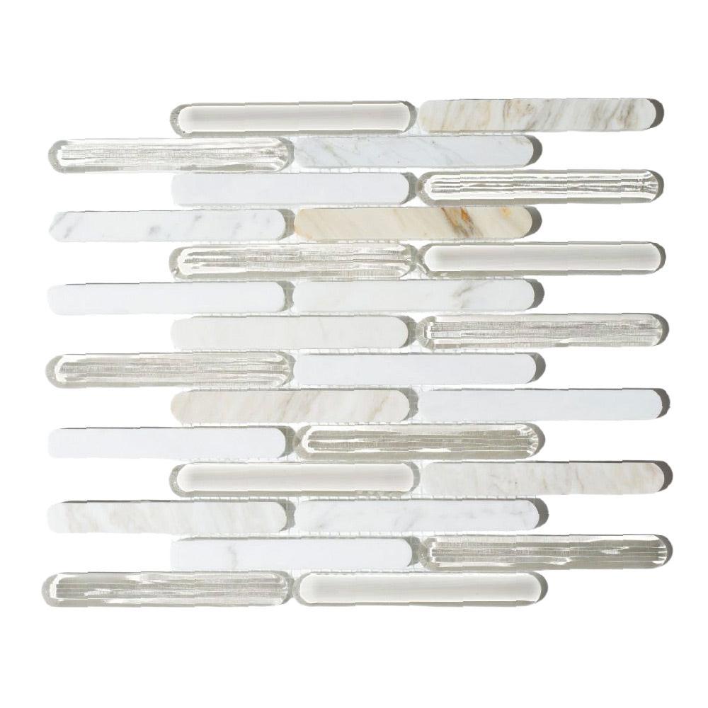 Grove Calacatta Gold Linear Glass Mosaic Wall Tile Grove Calacatta Gold Linear Glass Mosaic Wall Tile - American Tile Depot