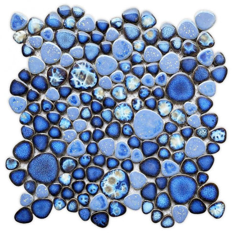 Venus Azure Pebble Porcelain Mosaic Tile