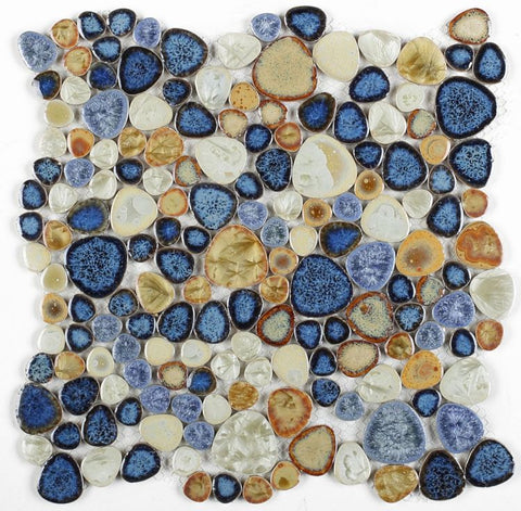 Venus Blue Pebble Porcelain Mosaic Tile