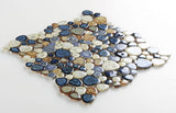 Venus Night Blue Pebble Porcelain Mosaic Tile