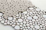 Venus Noon Fancy White Pebble Porcelain Mosaic Tile