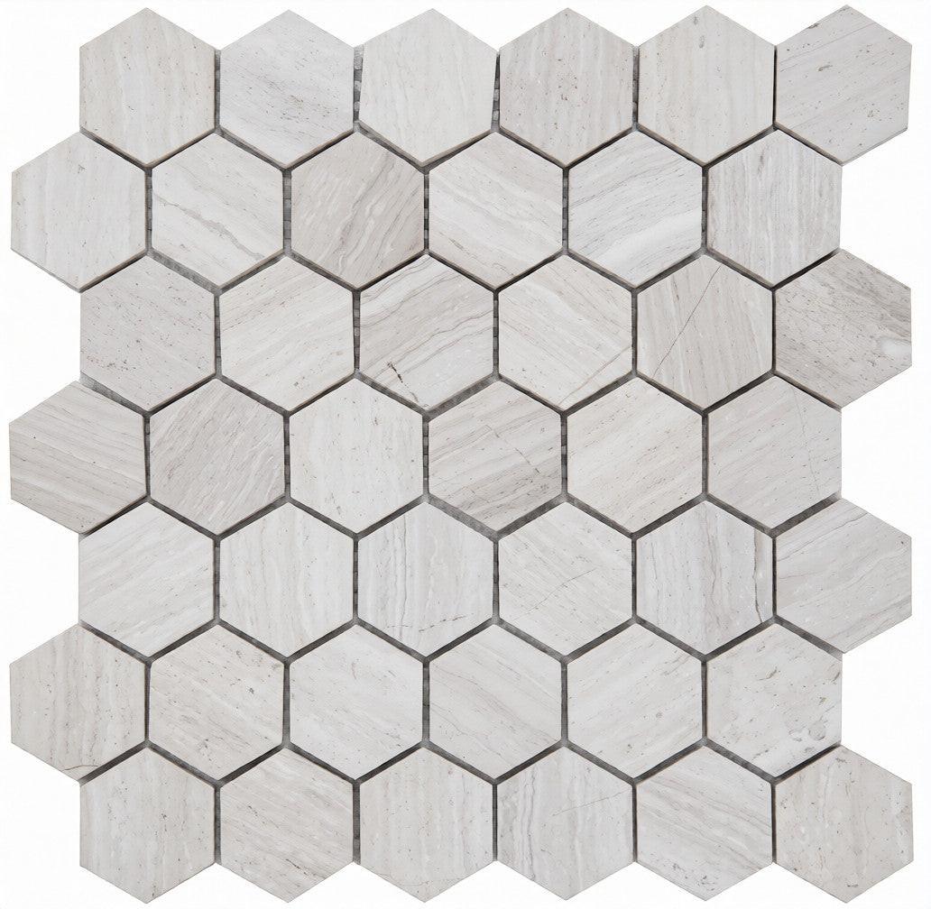Haisa Light Limestone Honed 2" Hexagon Mosaic Tile Haisa Light Limestone Honed 2" Hexagon Mosaic Tile - American Tile Depot
