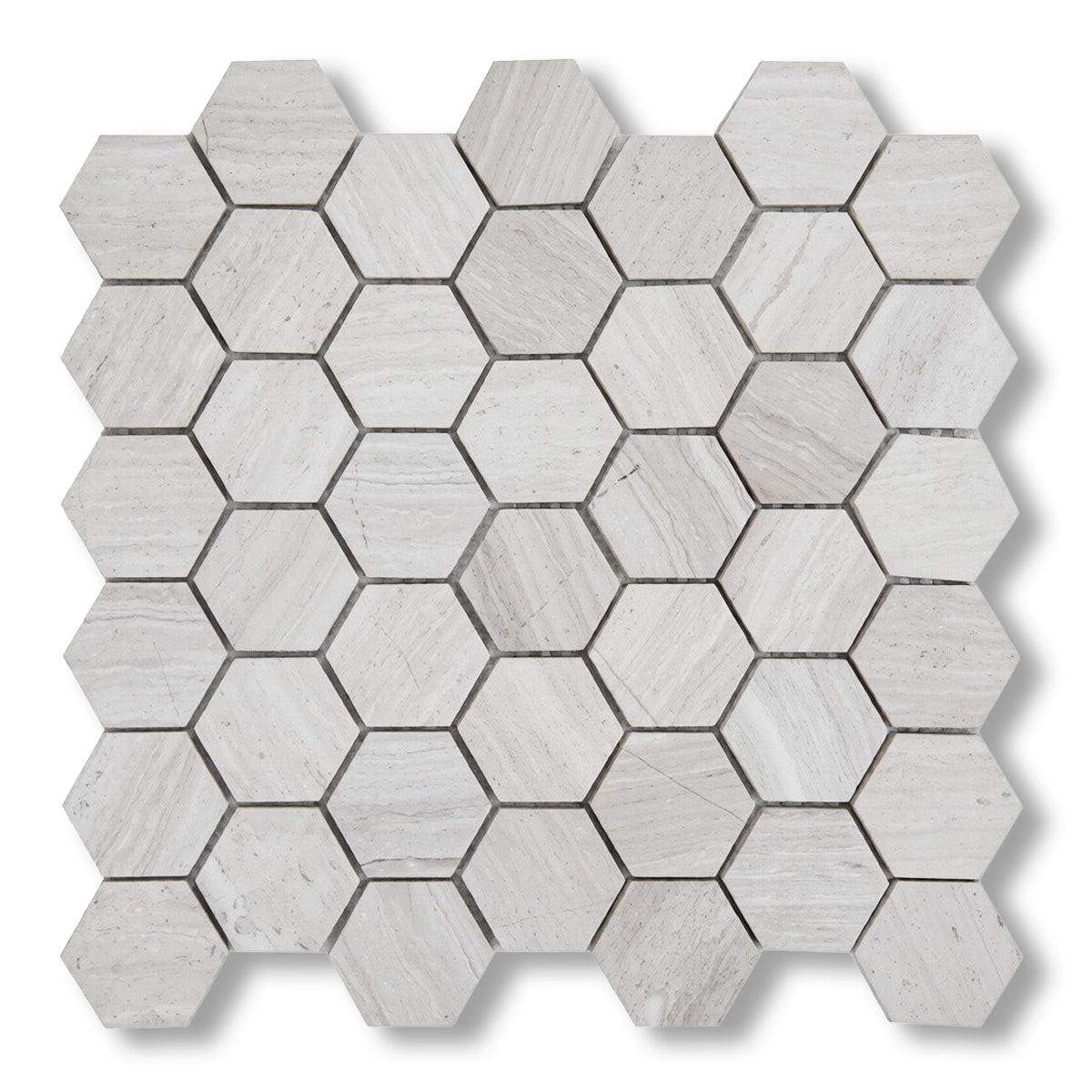Haisa Light Limestone Honed 2" Hexagon Mosaic Tile - American Tile Depot