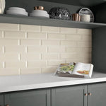 CLEARANCE - 4×12 Hawthrone Refined White Beveled Glossy Ceramic Wall Tile - American Tile Depot
