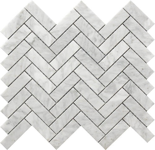 Mineralis Herringbone Polished Stone & Glass Mosaic Tile-American Tile Depot