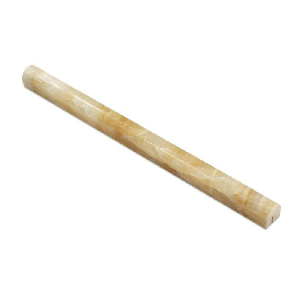Honey Onyx Polished 3/4x12 Bullnose Liner Honey Onyx Polished 3/4x12 Bullnose Liner - American Tile Depot