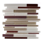 Horizon Merlot Linear Glass Mosaic Tile Horizon Merlot Linear Glass Mosaic Tile - American Tile Depot