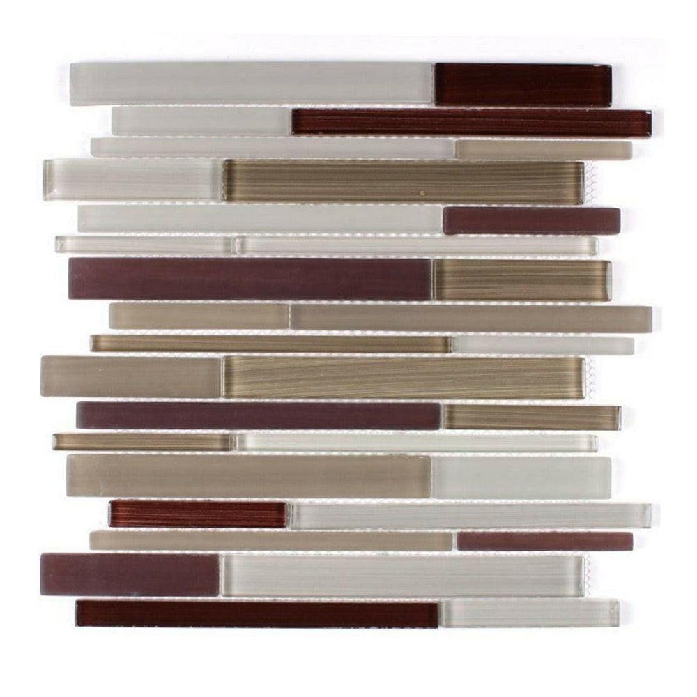 Horizon Merlot Linear Glass Mosaic Tile Horizon Merlot Linear Glass Mosaic Tile - American Tile Depot