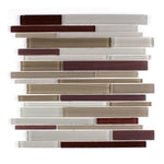 Horizon Merlot Linear Glass Mosaic Tile Horizon Merlot Linear Glass Mosaic Tile - American Tile Depot