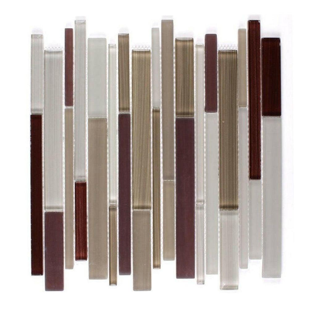 Horizon Merlot Linear Glass Mosaic Tile Horizon Merlot Linear Glass Mosaic Tile - American Tile Depot