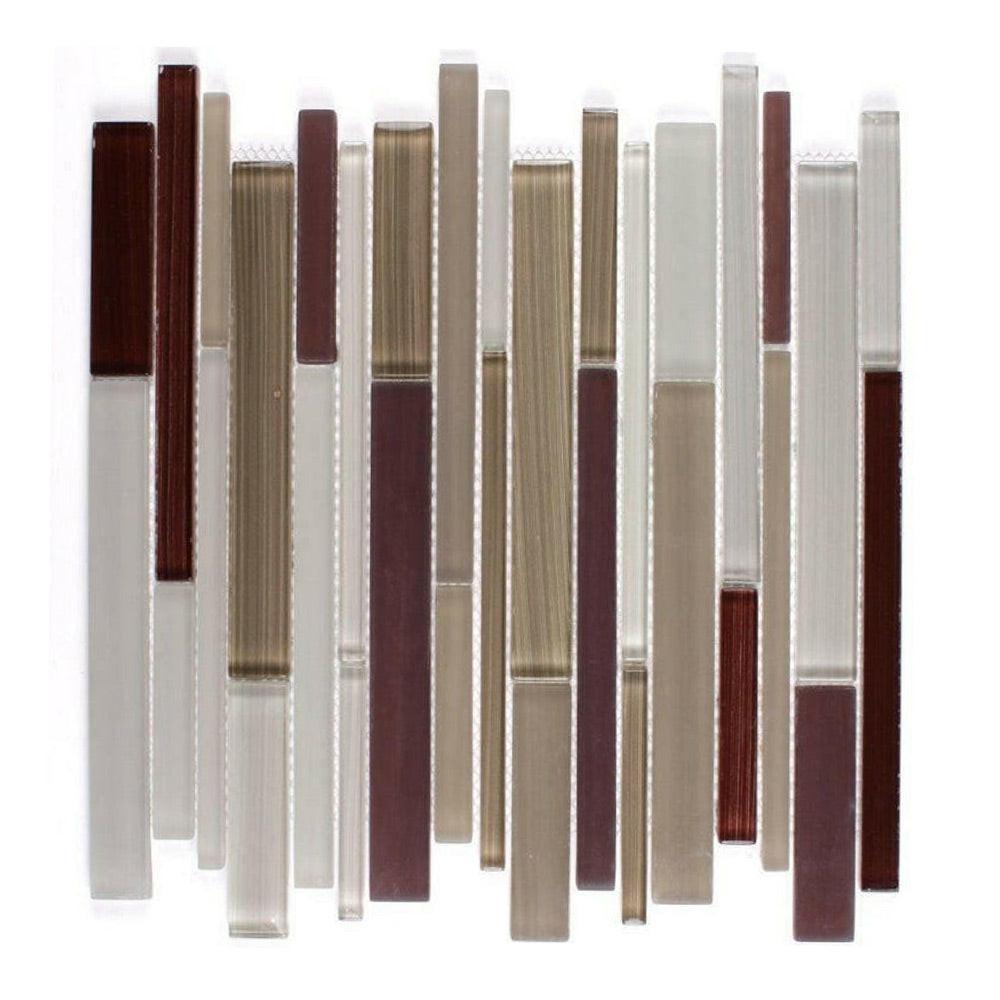Horizon Merlot Linear Glass Mosaic Tile Horizon Merlot Linear Glass Mosaic Tile - American Tile Depot