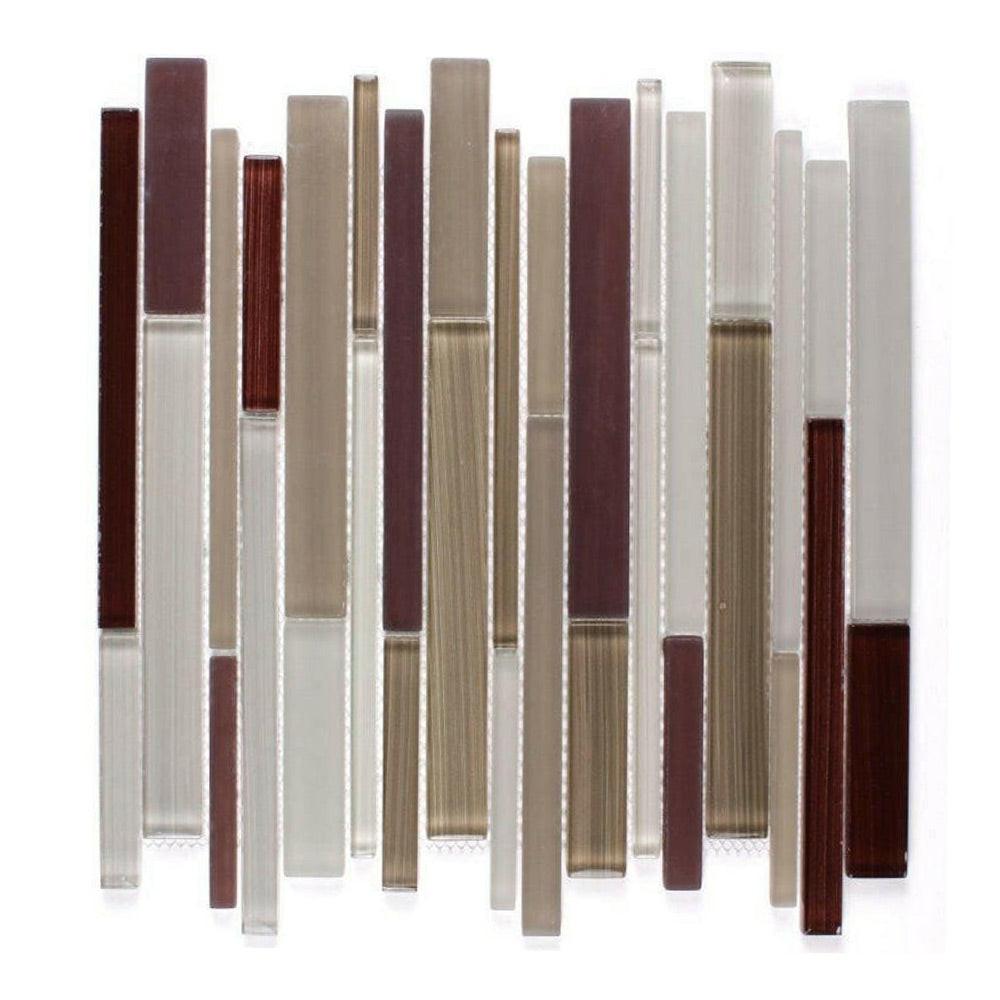 Horizon Merlot Linear Glass Mosaic Tile Horizon Merlot Linear Glass Mosaic Tile - American Tile Depot