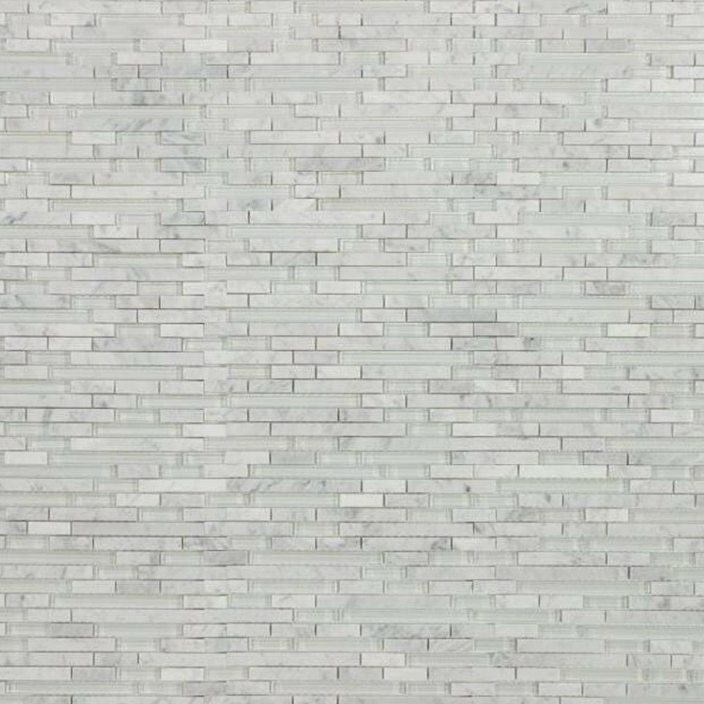 Horizon Sunrise Carrara White Linear Mosaic Wall Tile