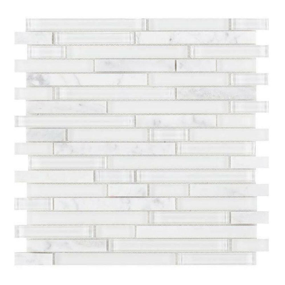 Horizon Sunrise Carrara White Linear Mosaic Wall Tile Horizon Sunrise Carrara White Linear Mosaic Wall Tile - American Tile Depot