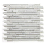 Horizon Sunrise Carrara White Linear Mosaic Wall Tile Horizon Sunrise Carrara White Linear Mosaic Wall Tile - American Tile Depot