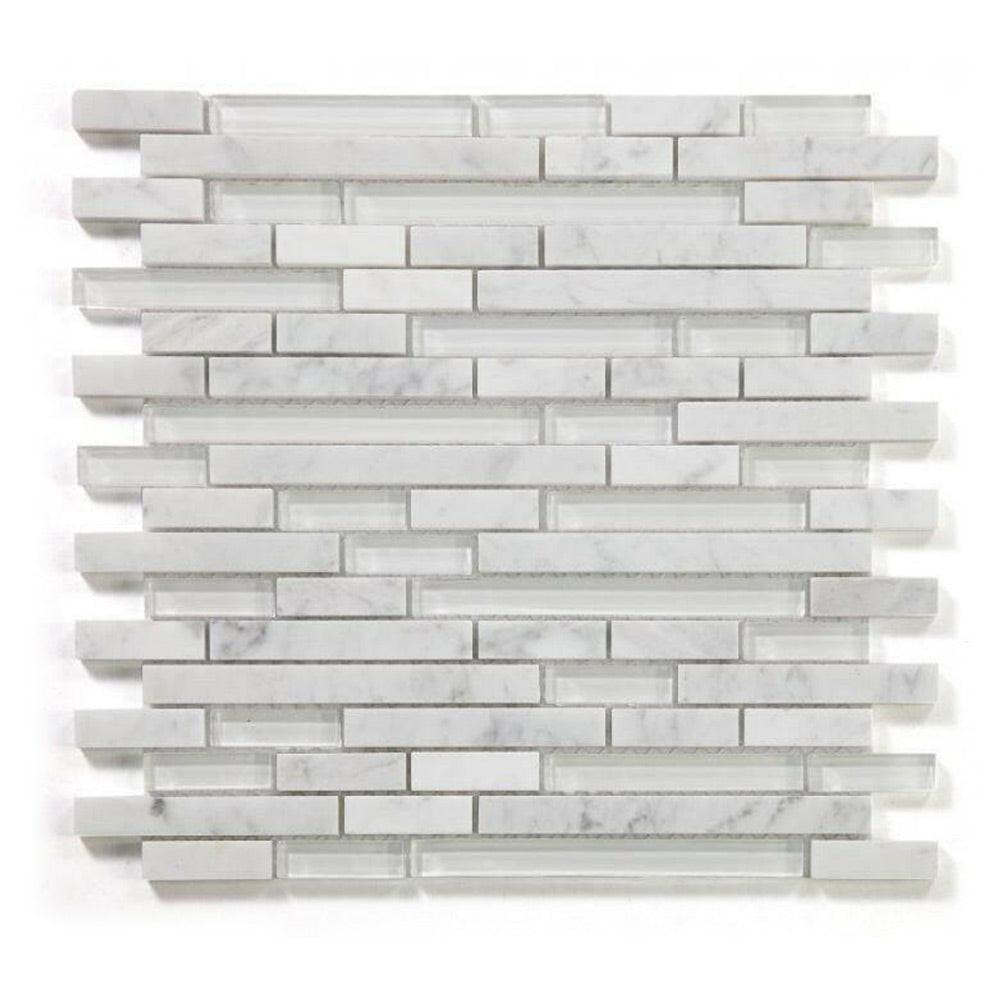 Horizon Sunrise Carrara White Linear Mosaic Wall Tile Horizon Sunrise Carrara White Linear Mosaic Wall Tile - American Tile Depot