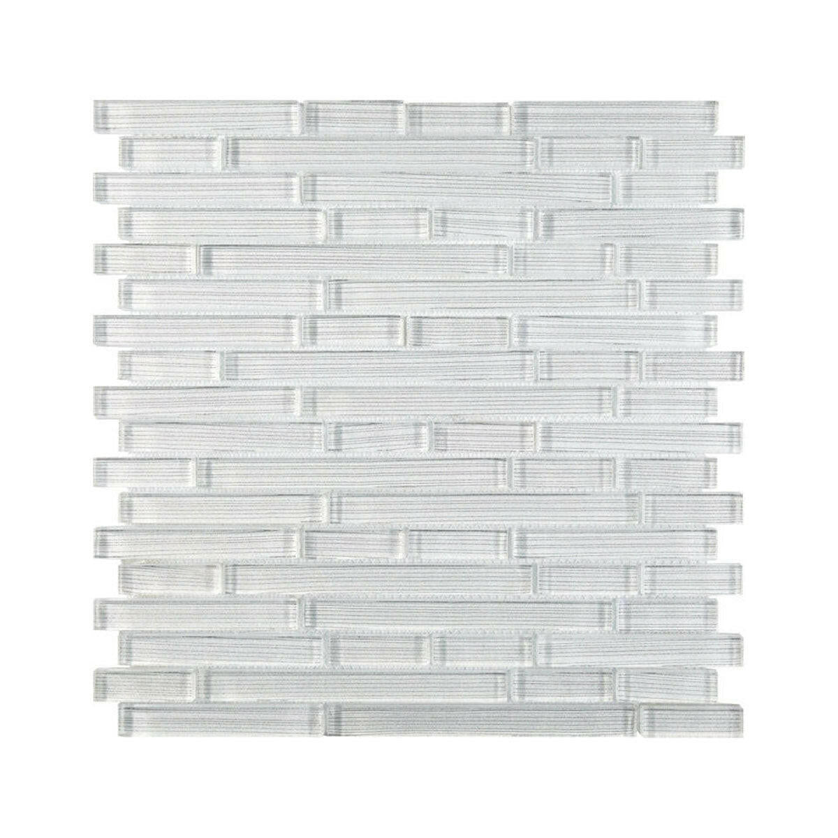 Horizon Sunrise Silver White Linear Glass Mosaic Wall Tile Horizon Sunrise Silver White Linear Glass Mosaic Wall Tile - American Tile Depot