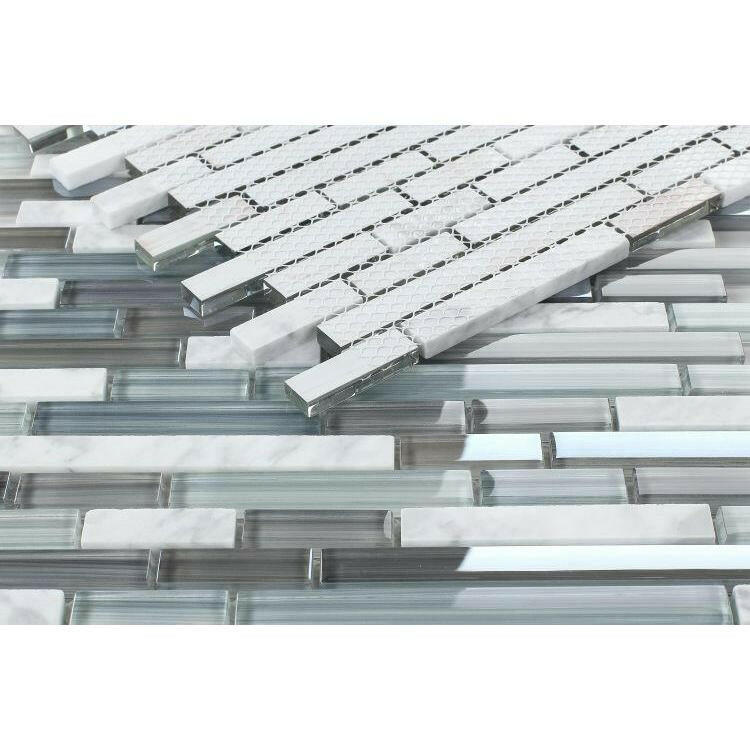 Horizon Sunset Blue Linear Mosaic Wall Tile Horizon Sunset Blue Linear Mosaic Wall Tile - American Tile Depot
