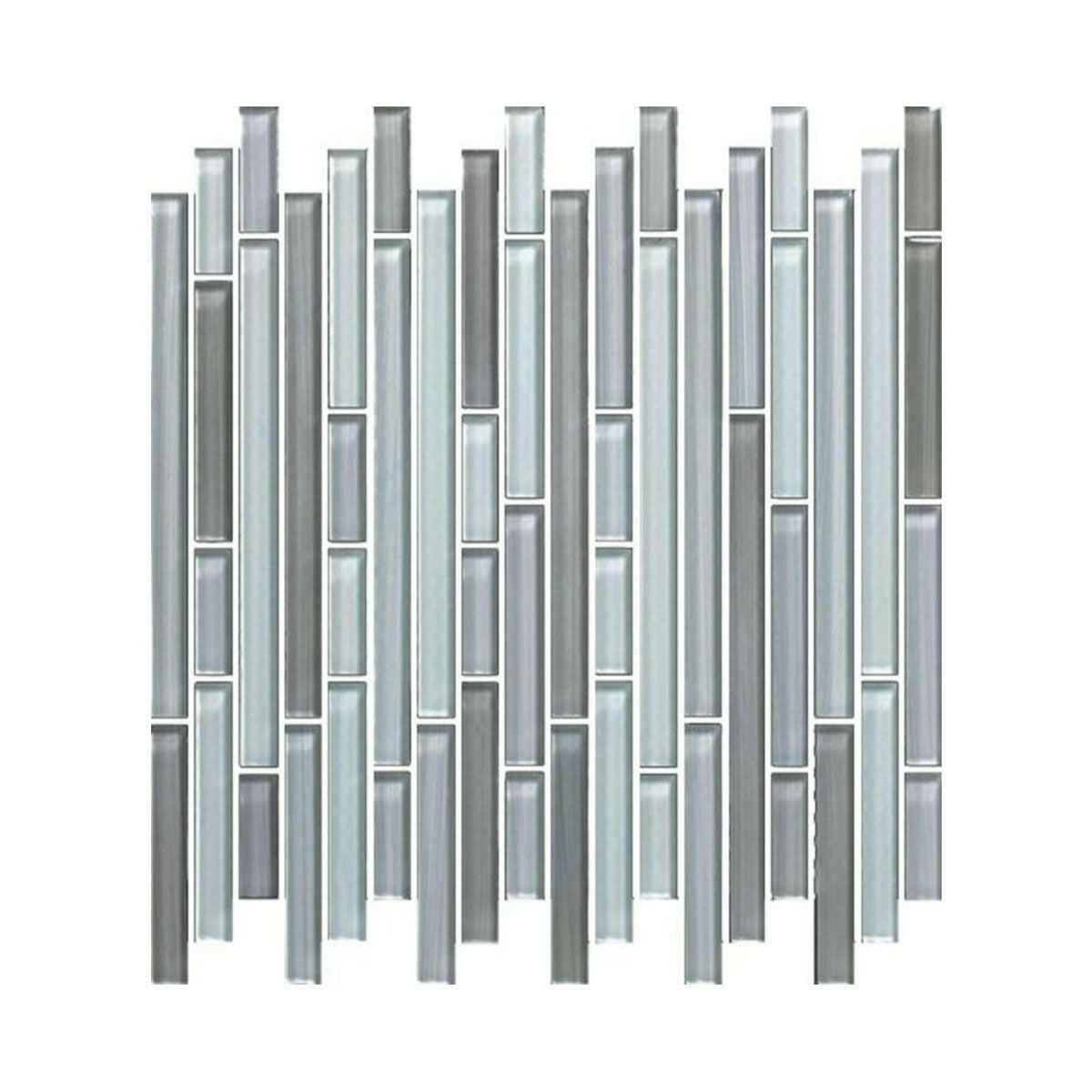Horizon Sunset Grey Goose Linear Glass Mosaic Wall Tile Horizon Sunset Grey Goose Linear Glass Mosaic Wall Tile - American Tile Depot