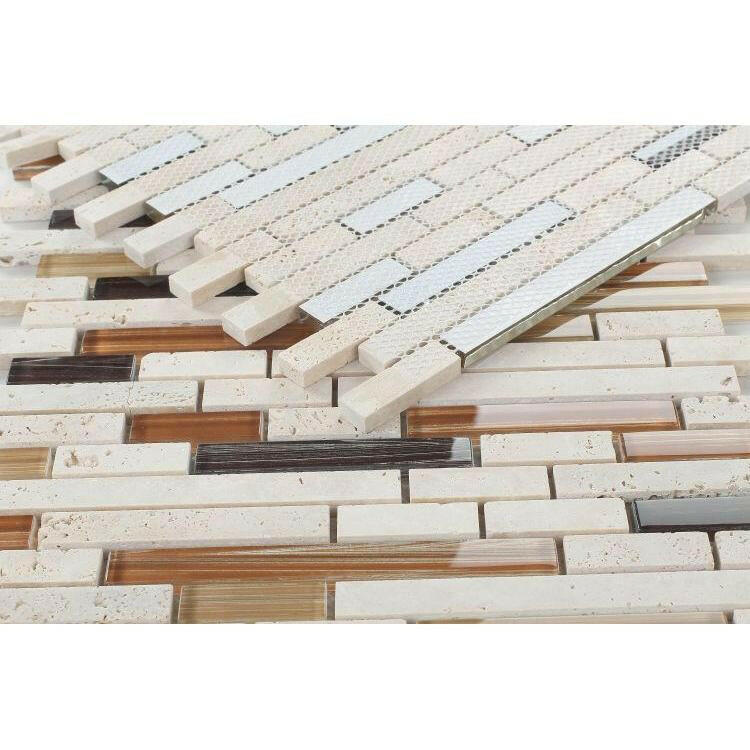 Horizon Sunset Helios Linear Mosaic Wall Tile Horizon Sunset Helios Linear Mosaic Wall Tile - American Tile Depot
