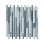 Horizon Sunset Rain Blue Glossy Linear Glass Mosaic Tile Horizon Sunset Rain Blue Glossy Linear Glass Mosaic Tile - American Tile Depot