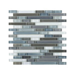 Horizon Sunset Rain Sky Glossy Linear Glass Mosaic Wall Tile Horizon Sunset Rain Sky Glossy Linear Glass Mosaic Wall Tile - American Tile Depot