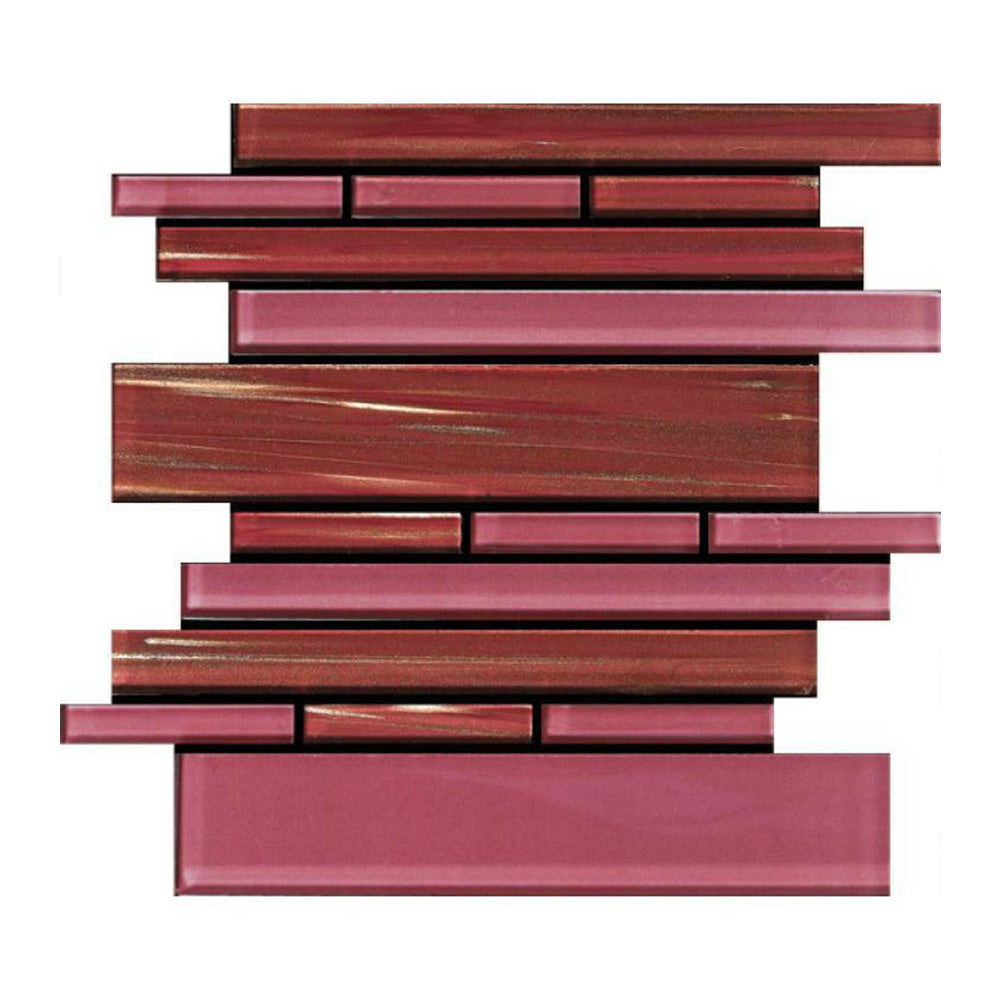 Horizon Wild Rose Linear Glass Mosaic Tile