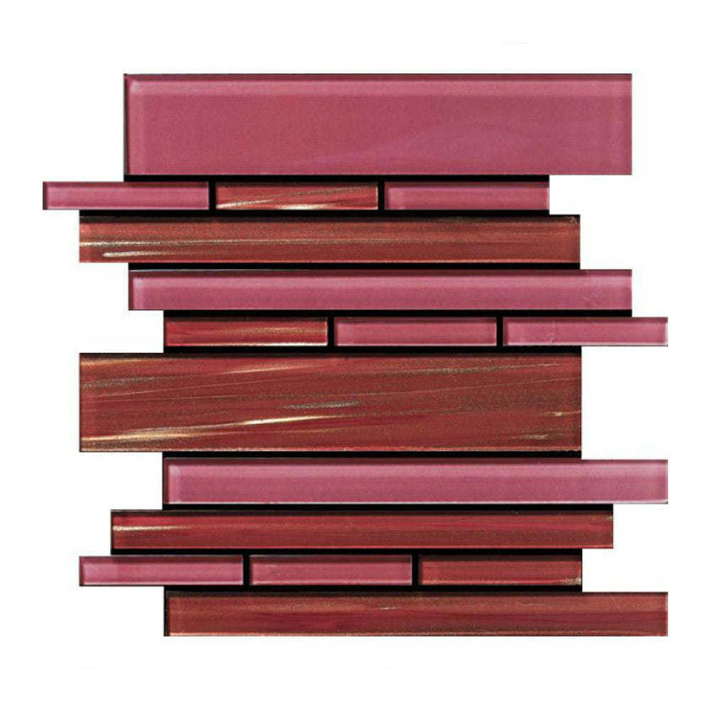 Horizon Wild Rose Linear Glass Mosaic Tile