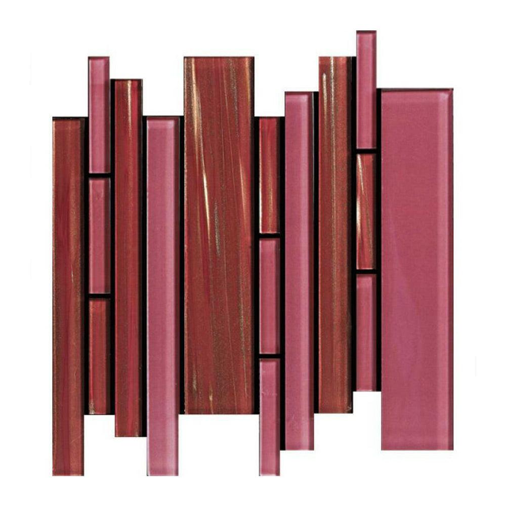 Horizon Wild Rose Linear Glass Mosaic Tile Horizon Wild Rose Linear Glass Mosaic Tile - American Tile Depot