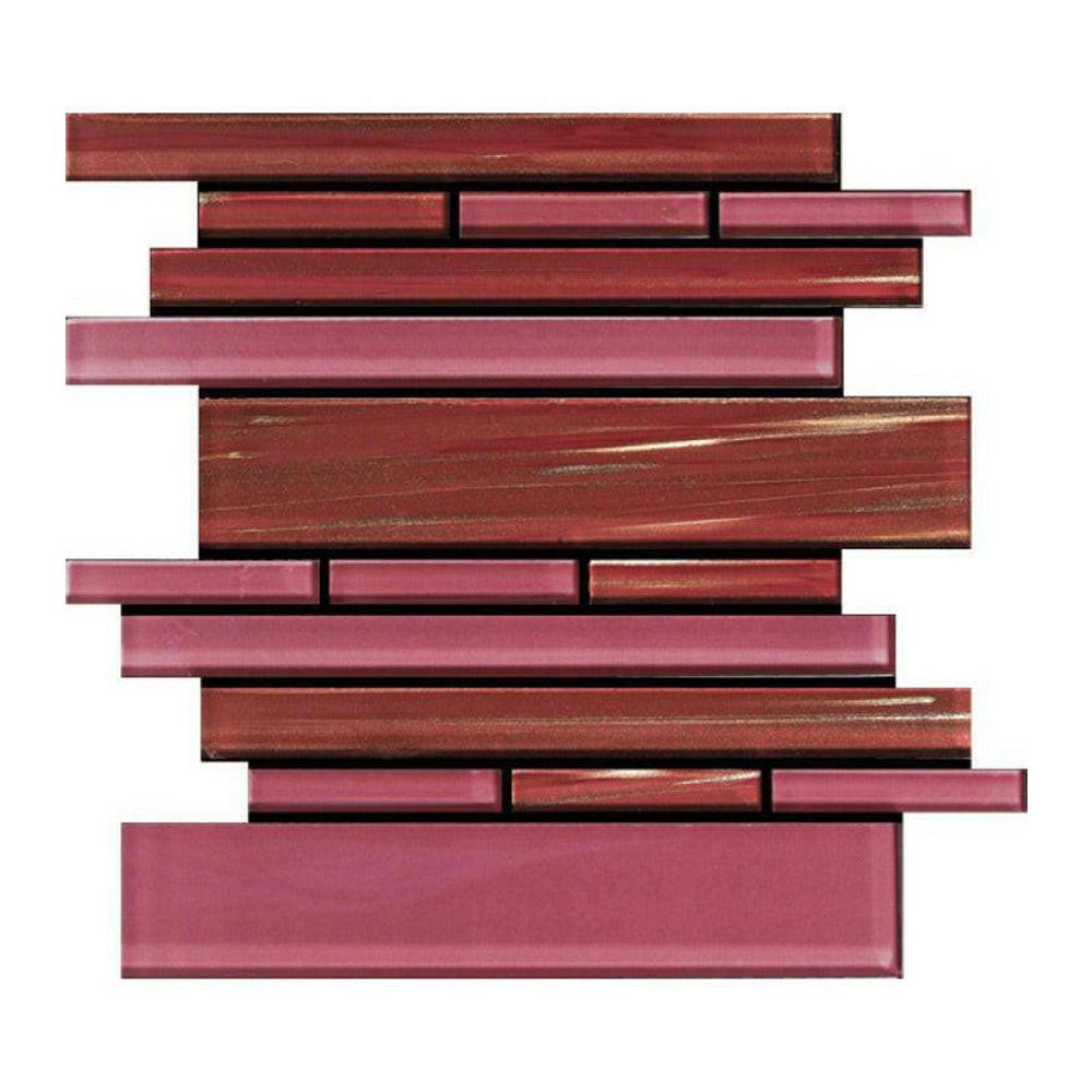 Horizon Wild Rose Linear Glass Mosaic Tile Horizon Wild Rose Linear Glass Mosaic Tile - American Tile Depot