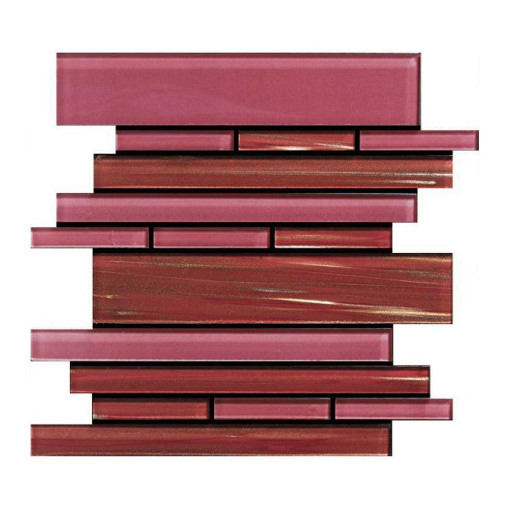 Horizon Wild Rose Linear Glass Mosaic Tile Horizon Wild Rose Linear Glass Mosaic Tile - American Tile Depot