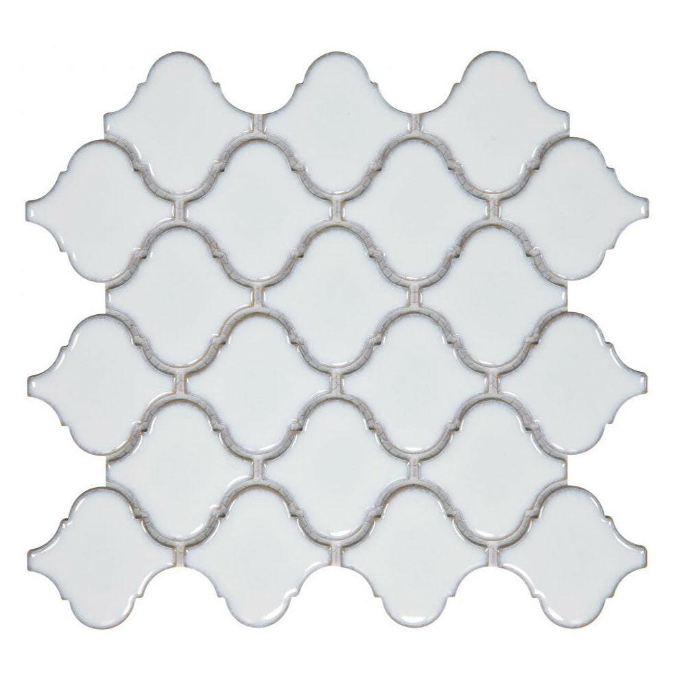 Hulu Fancy White Arabesque Porcelain Mosaic Tile Hulu Fancy White Arabesque Porcelain Mosaic Tile - American Tile Depot