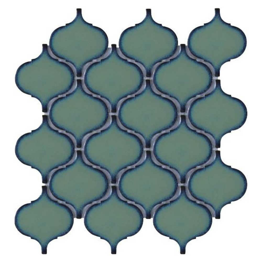 Hulu Green Arabesque Porcelain Mosaic Tile Hulu Green Arabesque Porcelain Mosaic Tile - American Tile Depot