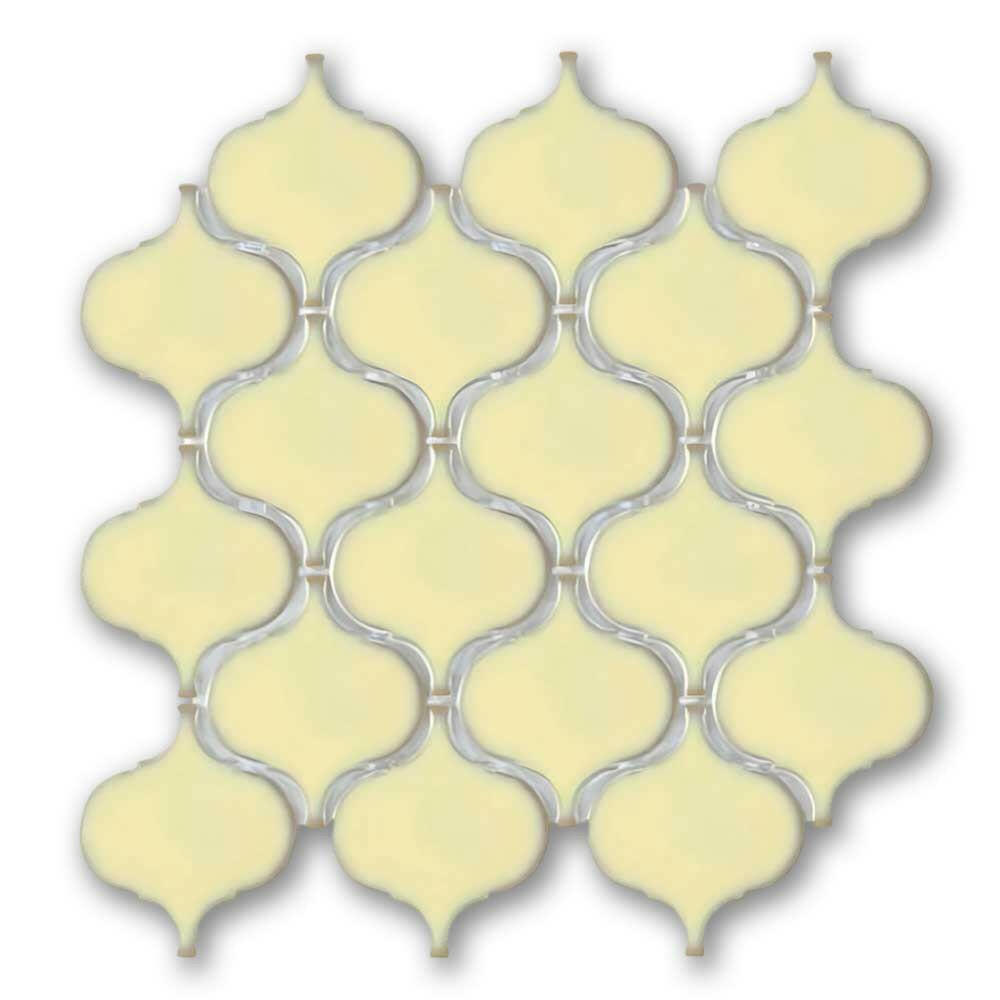 Hulu Ivory Arabesque Porcelain Mosaic Tile