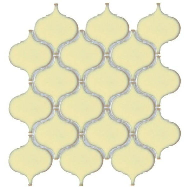 Hulu Ivory Arabesque Porcelain Mosaic Tile Hulu Ivory Arabesque Porcelain Mosaic Tile - American Tile Depot